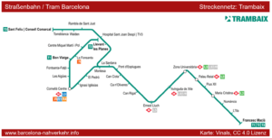 Straßenbahn Trambaix Linien Plan Karte